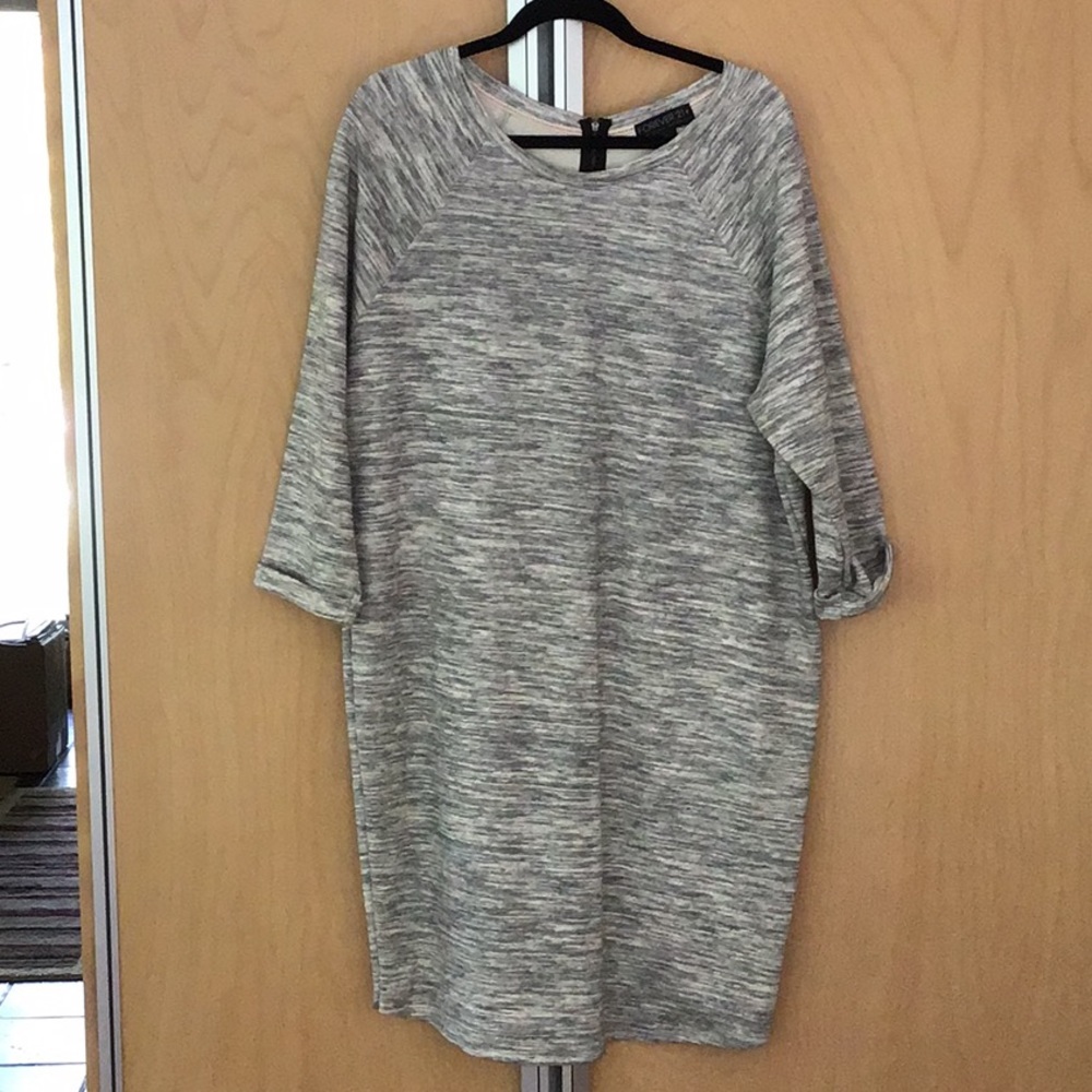Forever 21 sz 3X grey/black/ivory knit dress